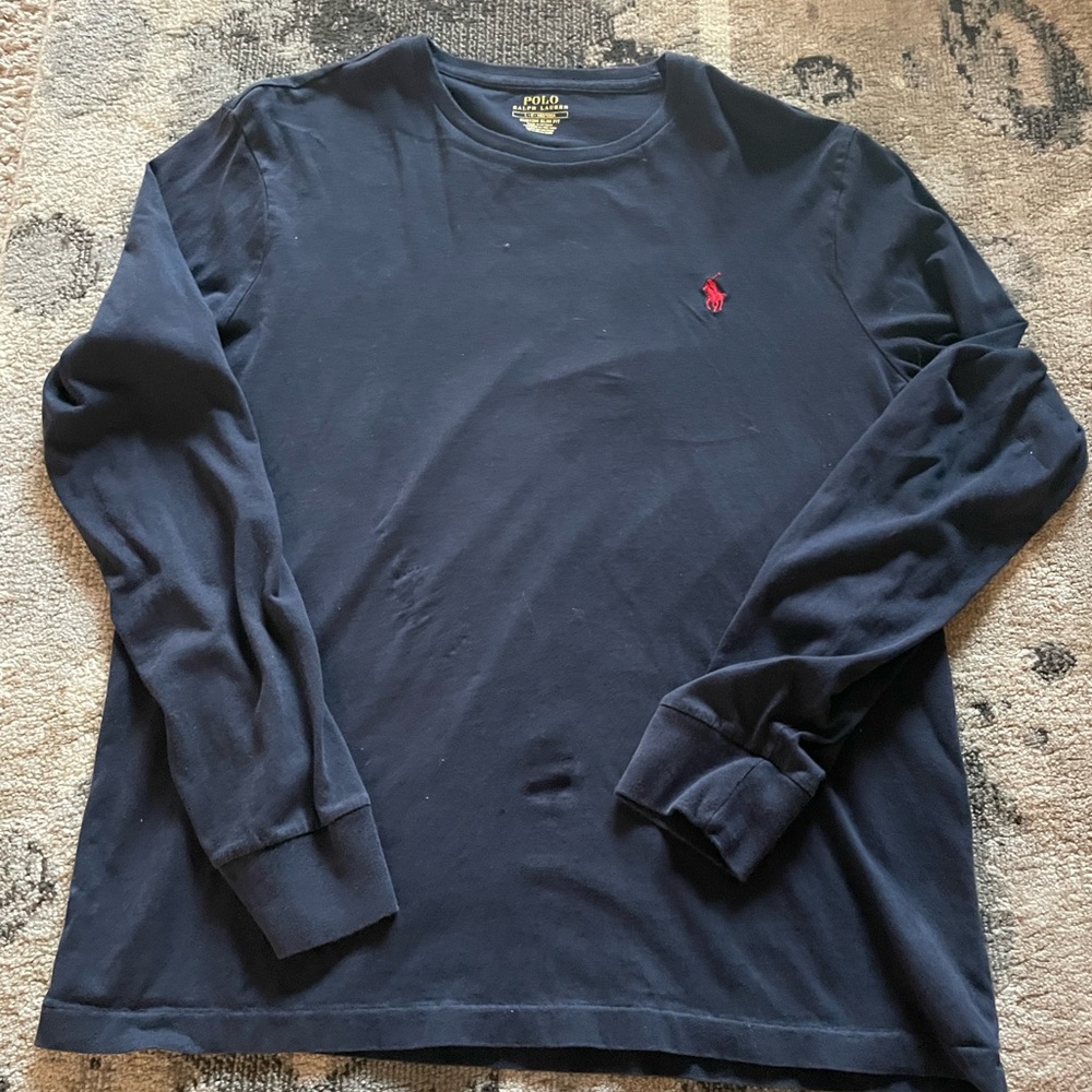Ralph Lauren long sleeve Navy blue top. Size Largr